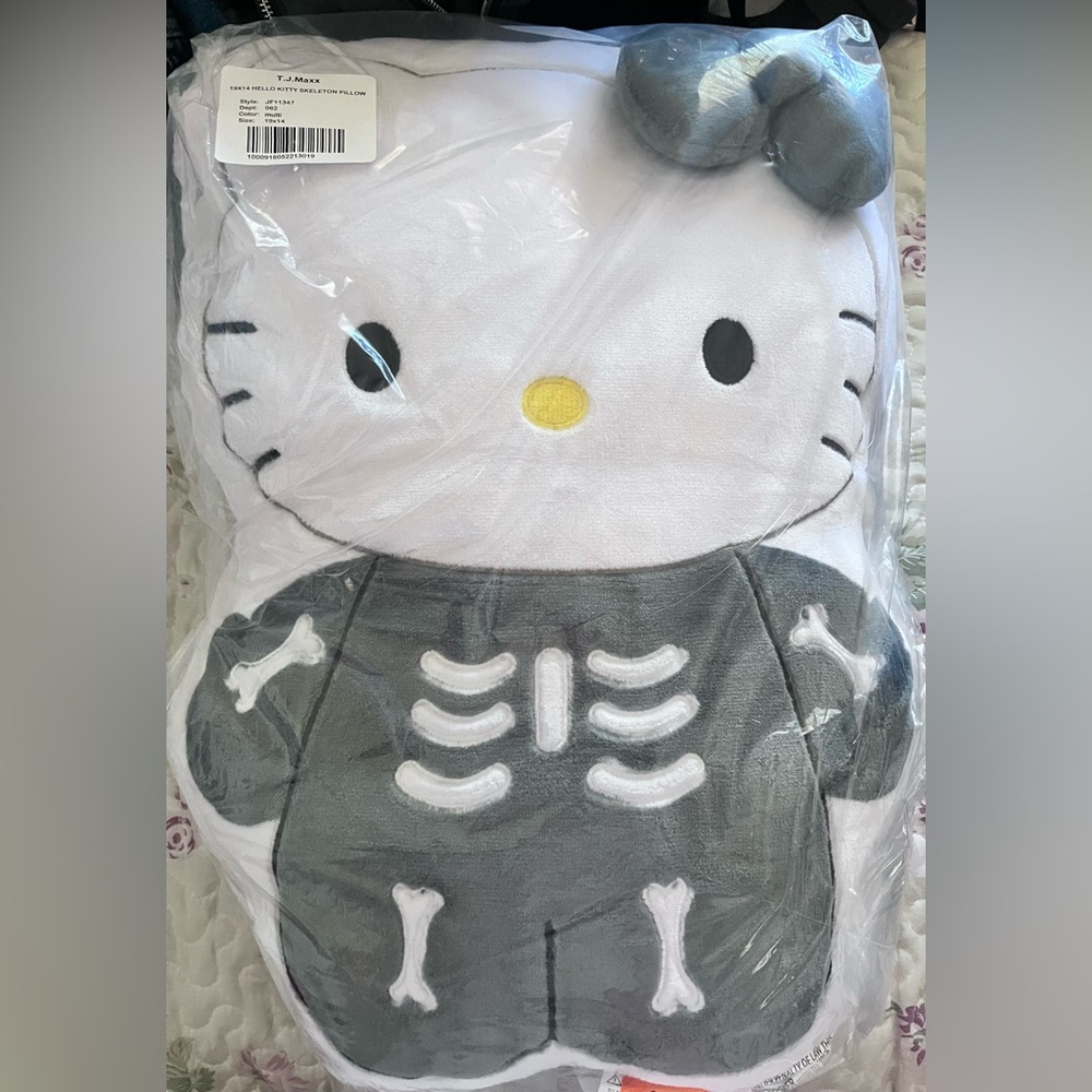 Hello Kitty Skeleton Pillow